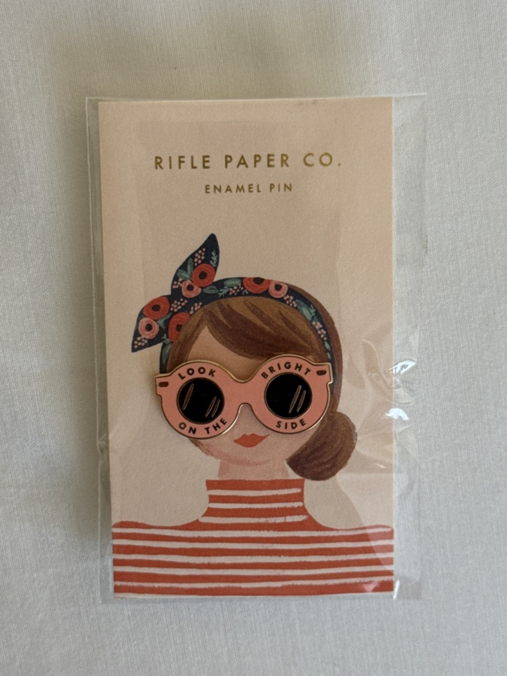 Rifle Paper Co. Enamel Pin - Look On The Bright Side Sunglasses NEW